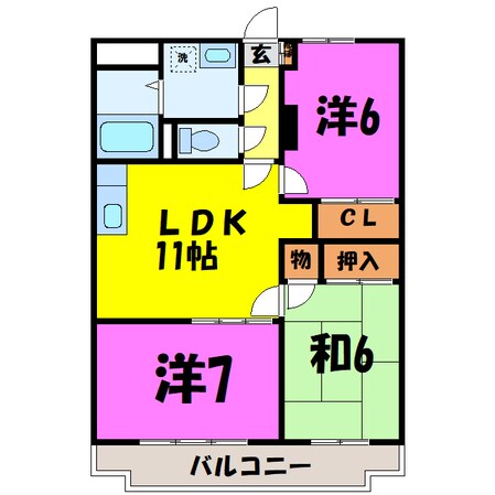 パレス梨花の物件間取画像